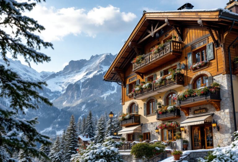 Famiglia felice in un rifugio tra le Dolomiti