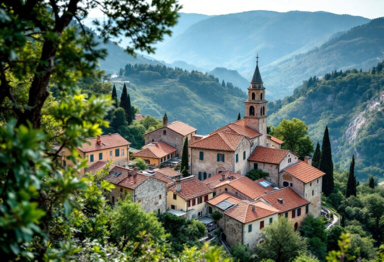 Vista panoramica dei borghi nei dintorni di Sanremo