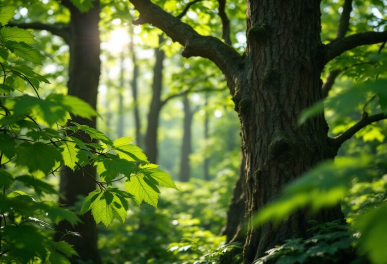 Un bosco rigoglioso che promuove il benessere immunitario