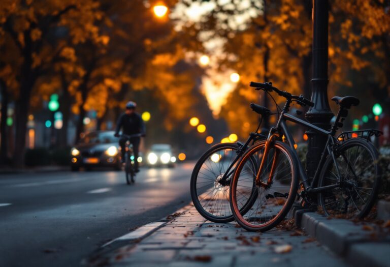 Un ciclista vittima di un incidente causato da rifiuti