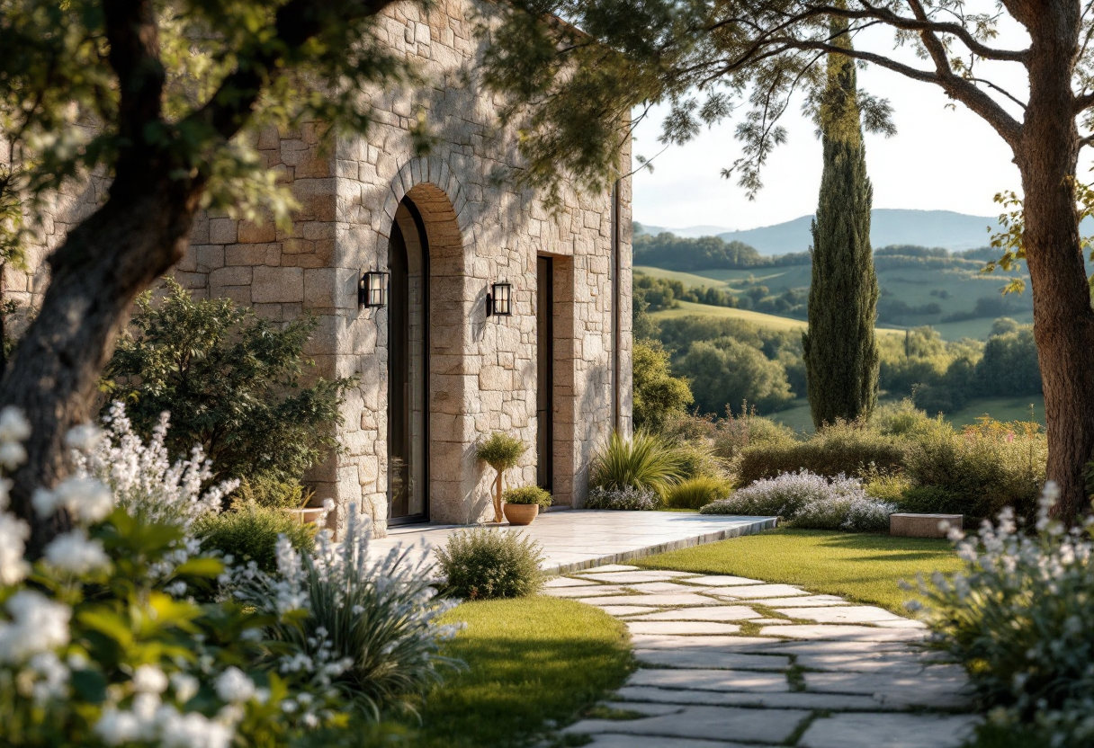 Vista panoramica di un eremo moderno in Umbria