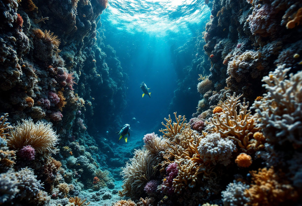 Immagine della fossa delle Marianne, abisso oceanico profondo