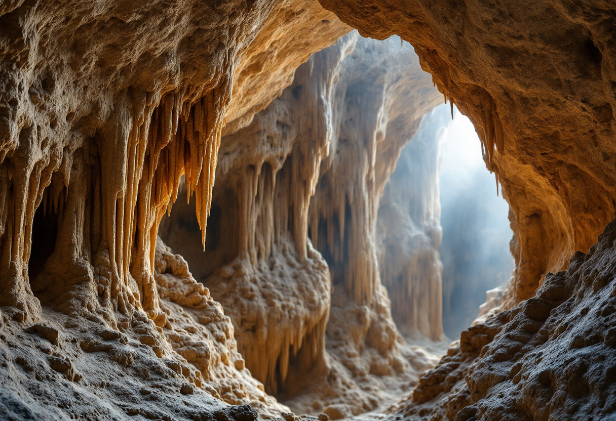 Vista panoramica delle Grotte di Frasassi in Italia