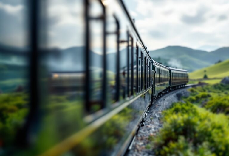 Treno storico che attraversa paesaggi italiani evocativi