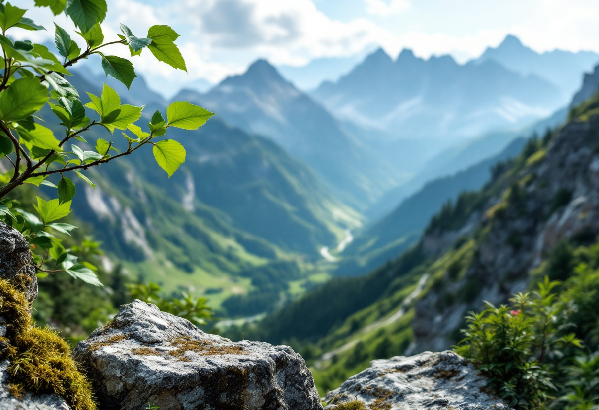 Vista panoramica dalla Sighignola tra Italia e Svizzera