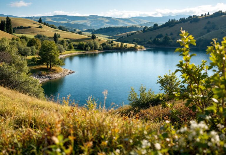 Vista panoramica dei laghi incantati in Piemonte