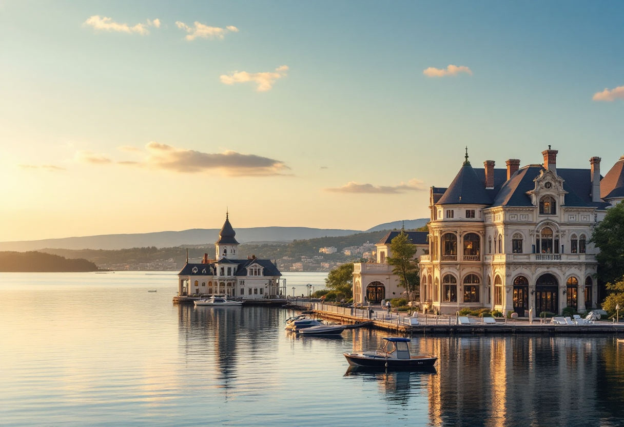 Vista panoramica di Lake Geneva nel Midwest americano