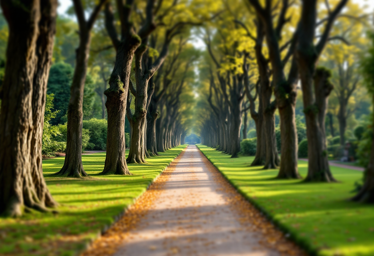 Vista panoramica del parco di Villa Ghigi a Bologna