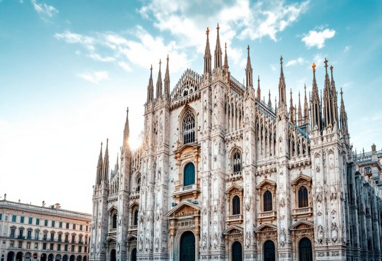 Panorama di Milano con il Duomo e il Castello Sforzesco