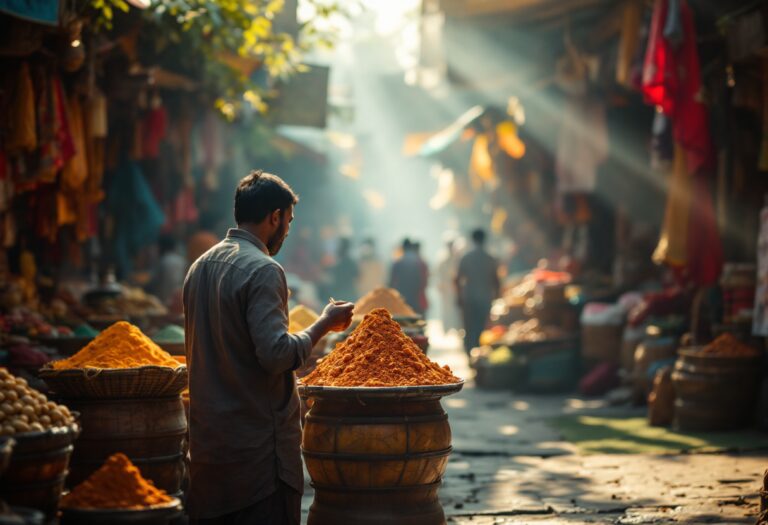 Famiglia in viaggio in India con bambini felici