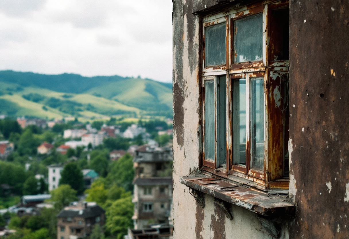 Paesaggio bulgaro evocativo durante un viaggio