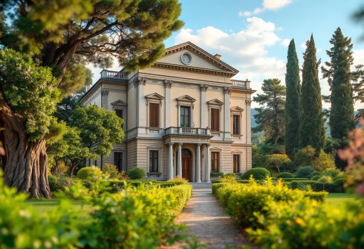 Vista panoramica di una villa storica tra Bologna e Modena