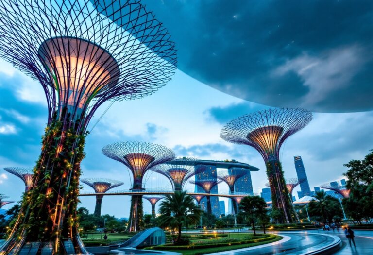 Giardini futuristici di Gardens by the Bay a Singapore