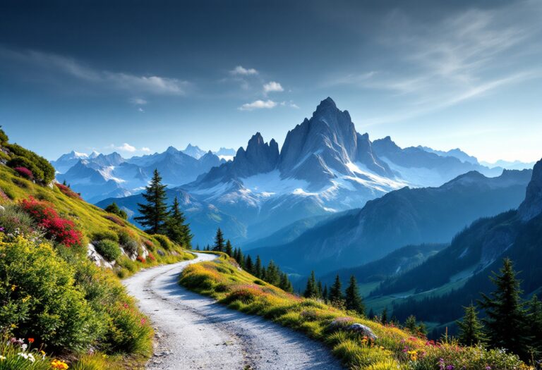 Panorama di una destinazione di lusso in montagna