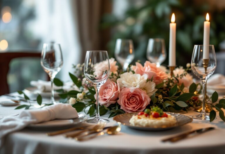 Coppia felice in un ambiente romantico per San Valentino